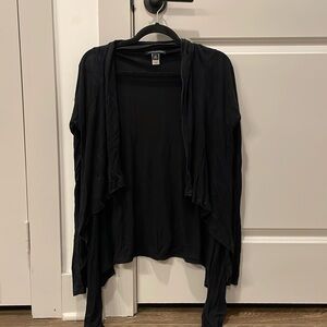 Banana Republic Black Sweater with Layers 100% Lyocell Size Medium Open Sweater